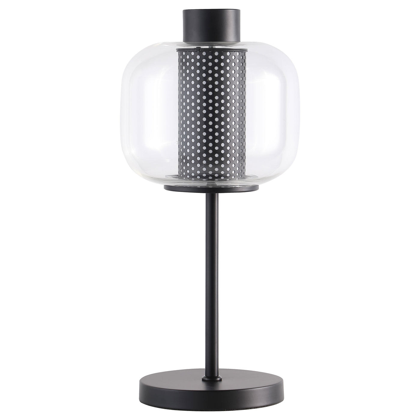Lámpara de mesa de noche Ingrid de 22 pulgadas con pantalla de vidrio, color negro