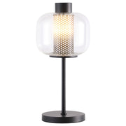 Lámpara de mesa de noche Ingrid de 22 pulgadas con pantalla de vidrio, color negro