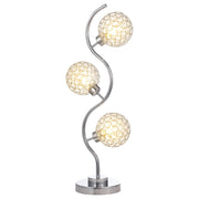 Lámpara de mesa Amberley de metal curvo de 33 pulgadas y 3 luces, color plateado