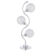 Lámpara de mesa Amberley de metal curvo de 33 pulgadas y 3 luces, color plateado