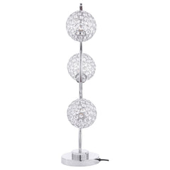 Lámpara de mesa Amberley de metal curvo de 33 pulgadas y 3 luces, color plateado