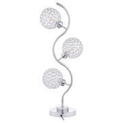 Lámpara de mesa Amberley de metal curvo de 33 pulgadas y 3 luces, color plateado