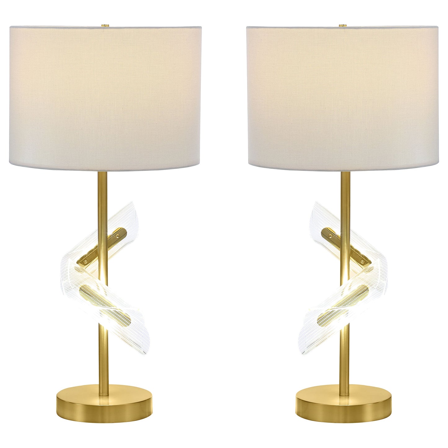 Kingsley 30-inch Drum Shade Table Lamp Gold (Set of 2)
