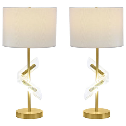 Kingsley 30-inch Drum Shade Table Lamp Gold (Set of 2)