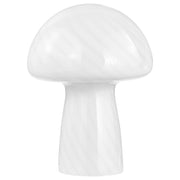 Lámpara de mesita de noche de cristal con forma de hongo Kanaby, color blanco