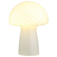 Lámpara de mesita de noche de cristal con forma de hongo Kanaby, color blanco