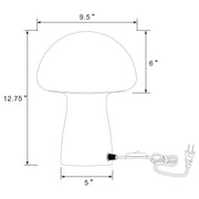 Lámpara de mesita de noche de cristal con forma de hongo Kanaby, color blanco