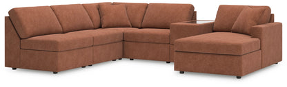 Modmax 6-Piece Modular Performance Fabric Sectional with Chaise and Storage Console