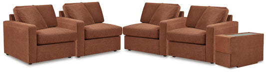 Modmax 3PC Sectional Sofa with Conlsole & 2PC Sectional Loveseat Set