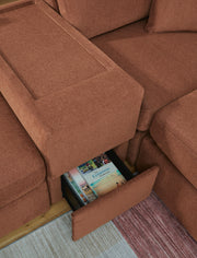 Modmax 3PC Sectional Sofa with Conlsole & 2PC Sectional Loveseat Set