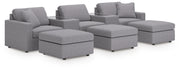 Modmax 5-Piece Sectional and 3 Ottomans