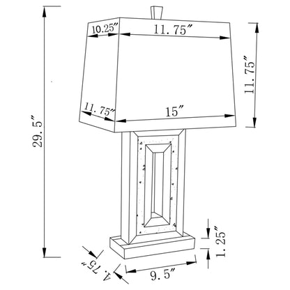 Lámpara de mesa Ayelet de 30 pulgadas con pantalla cónica y espejo, color plata