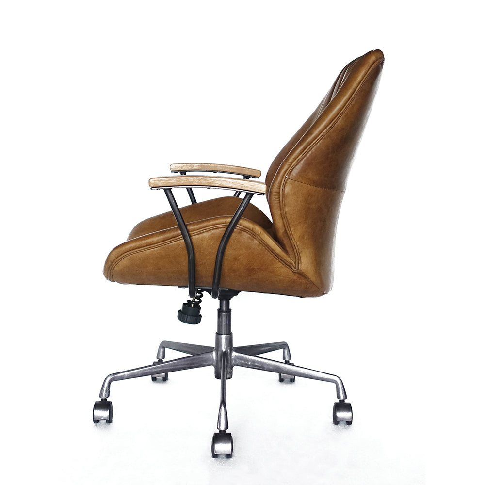 Hamilton Office Chair - Coffee Top Grain Leather