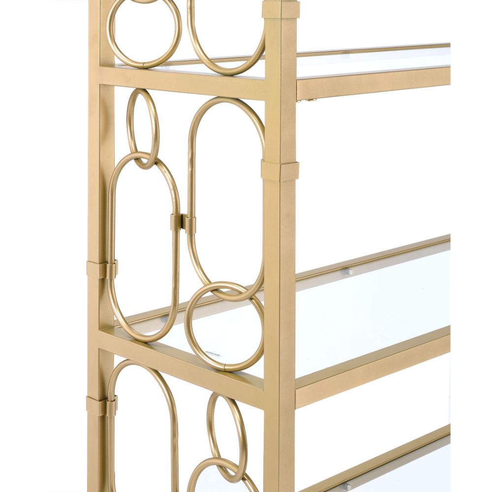 Milavera 77"H x 37"W Open Gold Bookshelf