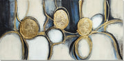 ''Gilded Harmony Circles Abstract'' Hand-painted Wrapped Canvas