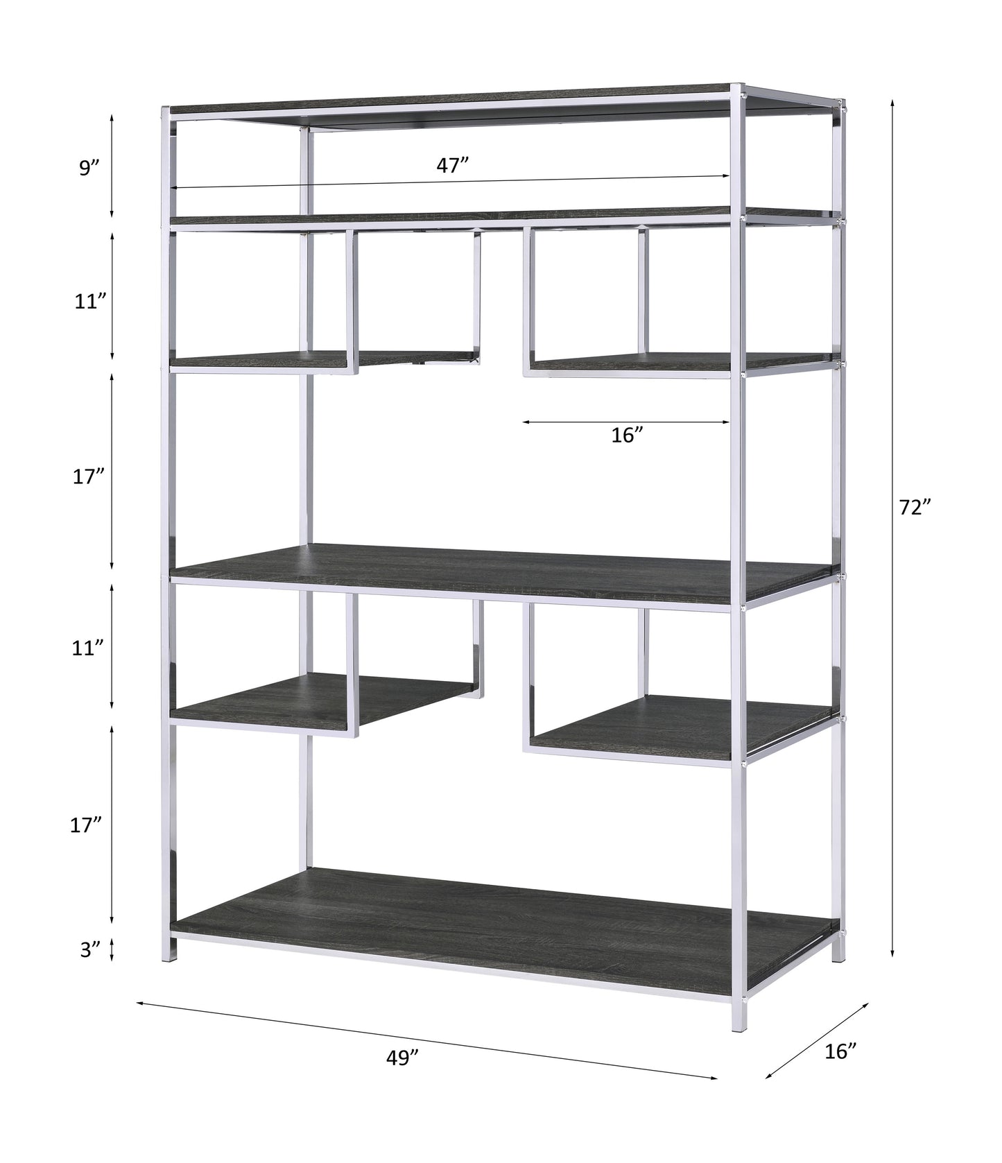 Vonara 72"H x 49"W Etagere Bookshelf