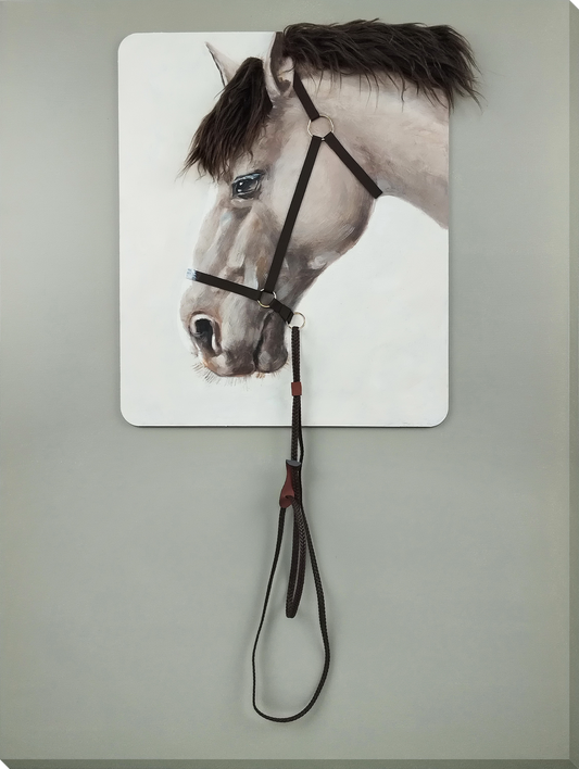 Equine Elegance Hand-painted Canvas w/ Hair
