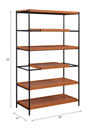 Estantería Etagere de roble de 70" de alto x 42" de ancho