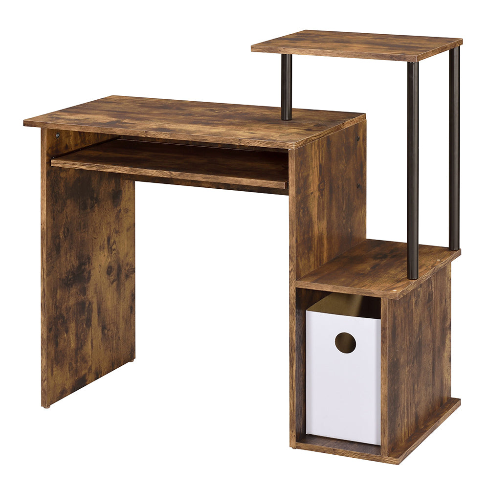 Lyphre Computer Desk - Weathered Oak & Black
