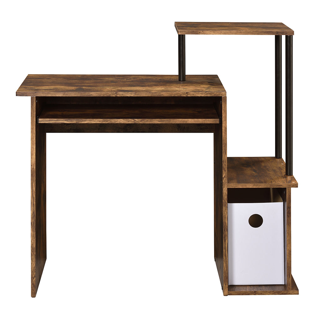 Lyphre Computer Desk - Weathered Oak & Black