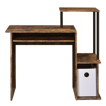 Lyphre Computer Desk - Weathered Oak & Black