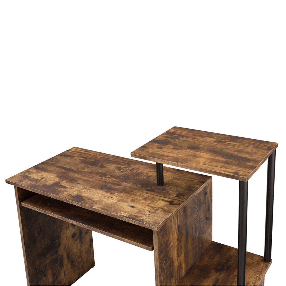 Lyphre Computer Desk - Weathered Oak & Black