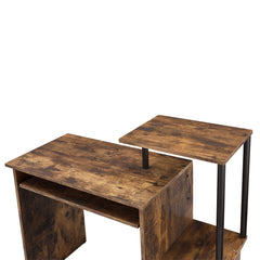 Lyphre Computer Desk - Weathered Oak & Black