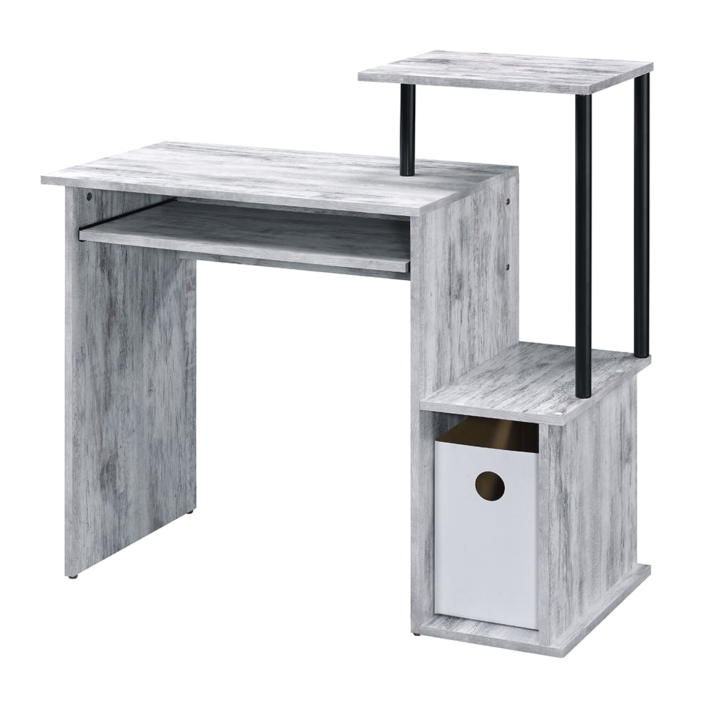 Lyphre Computer Desk - Antique White & Black