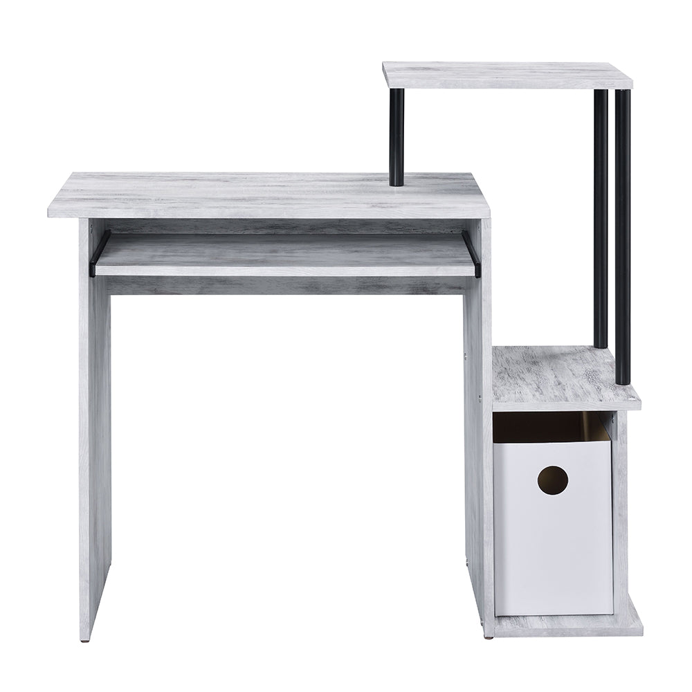 Lyphre Computer Desk - Antique White & Black