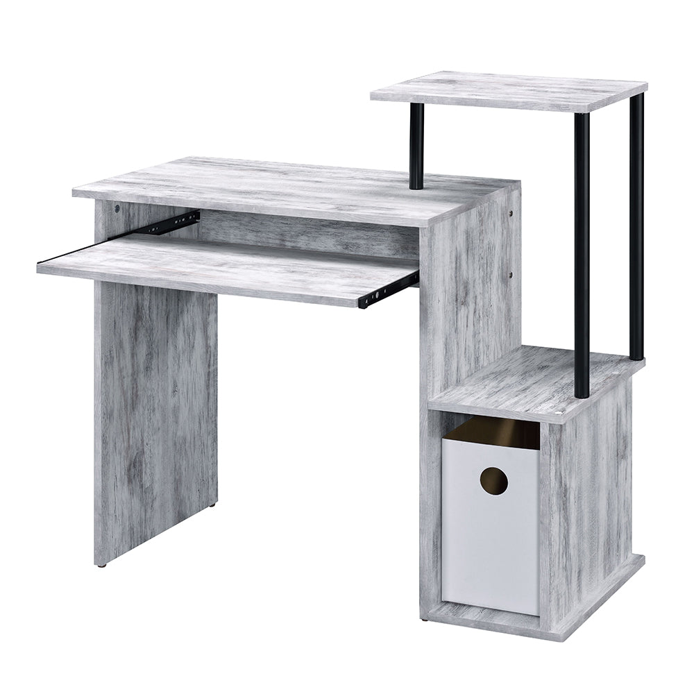 Lyphre Computer Desk - Antique White & Black