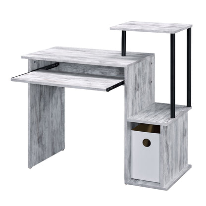 Lyphre Computer Desk - Antique White & Black