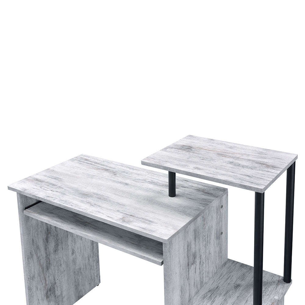 Lyphre Computer Desk - Antique White & Black