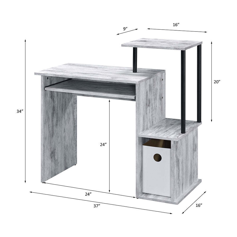 Lyphre Computer Desk - Antique White & Black