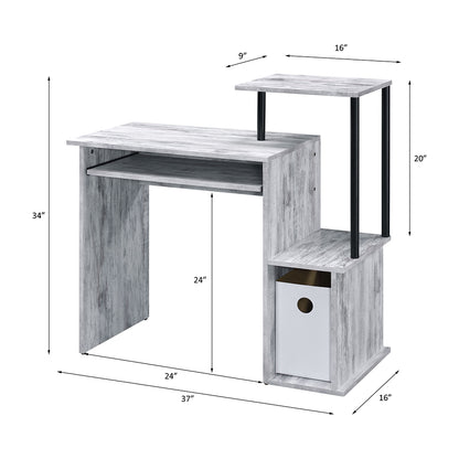 Lyphre Computer Desk - Antique White & Black