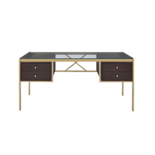 Yumia 64"L Industrial Writing Desk with Drawers