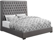 Camille Gray Bed Button Tufted Bed