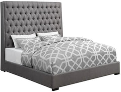 Camille Gray Bed Button Tufted Bed