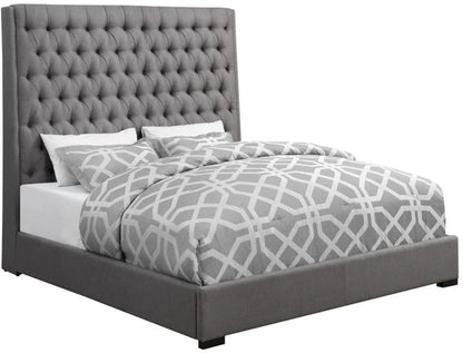 Camille Gray Bed Button Tufted Bed