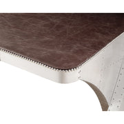 Escritorio ejecutivo Brancaster de 183 cm de largo, de cuero de grano superior