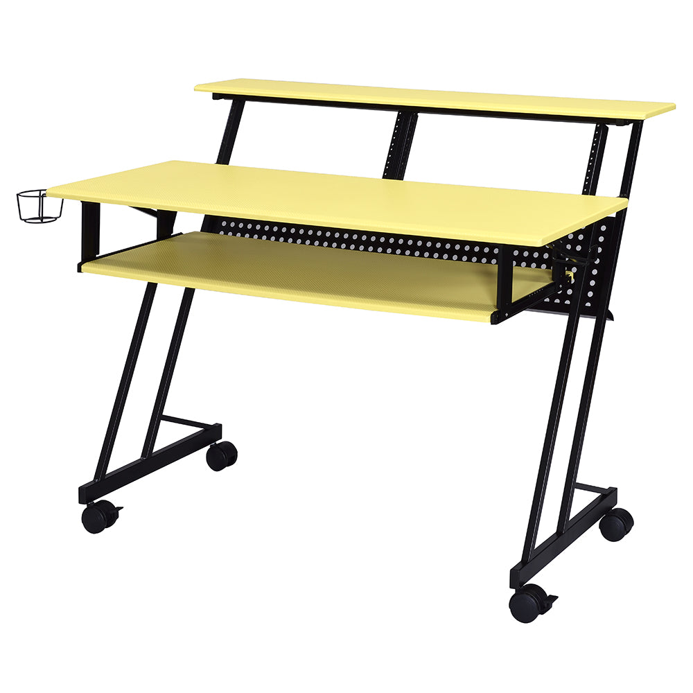 Suitor Music Recording Studio Desk - Yellow & Black