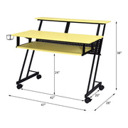 Suitor Music Recording Studio Desk - Yellow & Black
