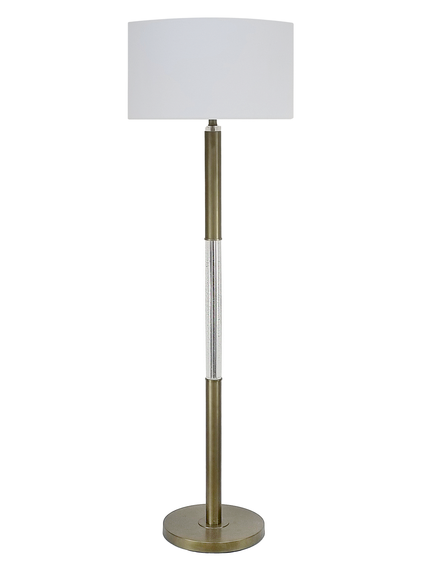 Golden Brilliance Metal & Seeded Crystal Floor Lamp w/Night Light