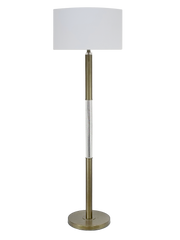 Golden Brilliance Metal & Seeded Crystal Floor Lamp w/Night Light
