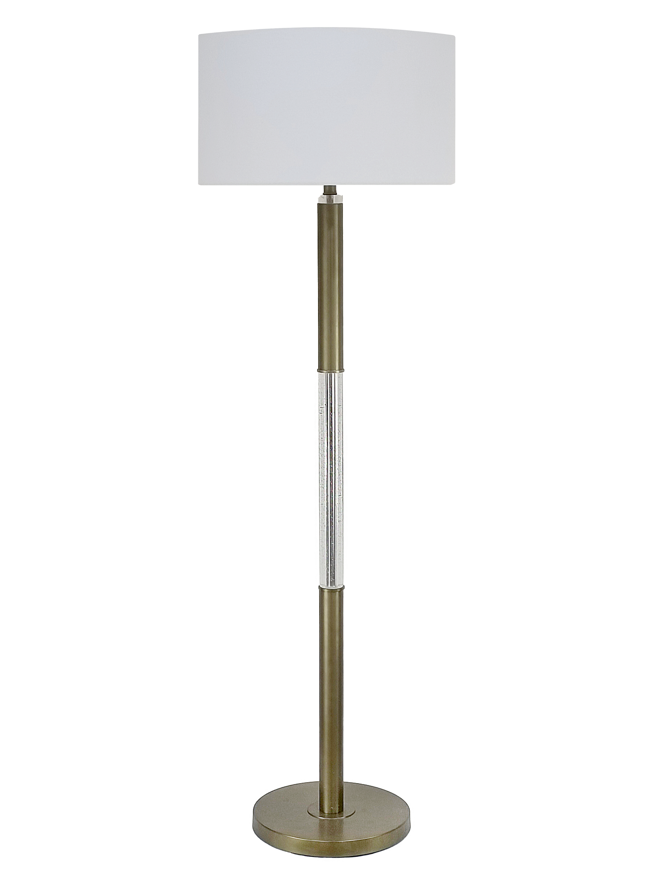 Golden Brilliance Metal & Seeded Crystal Floor Lamp w/Night Light