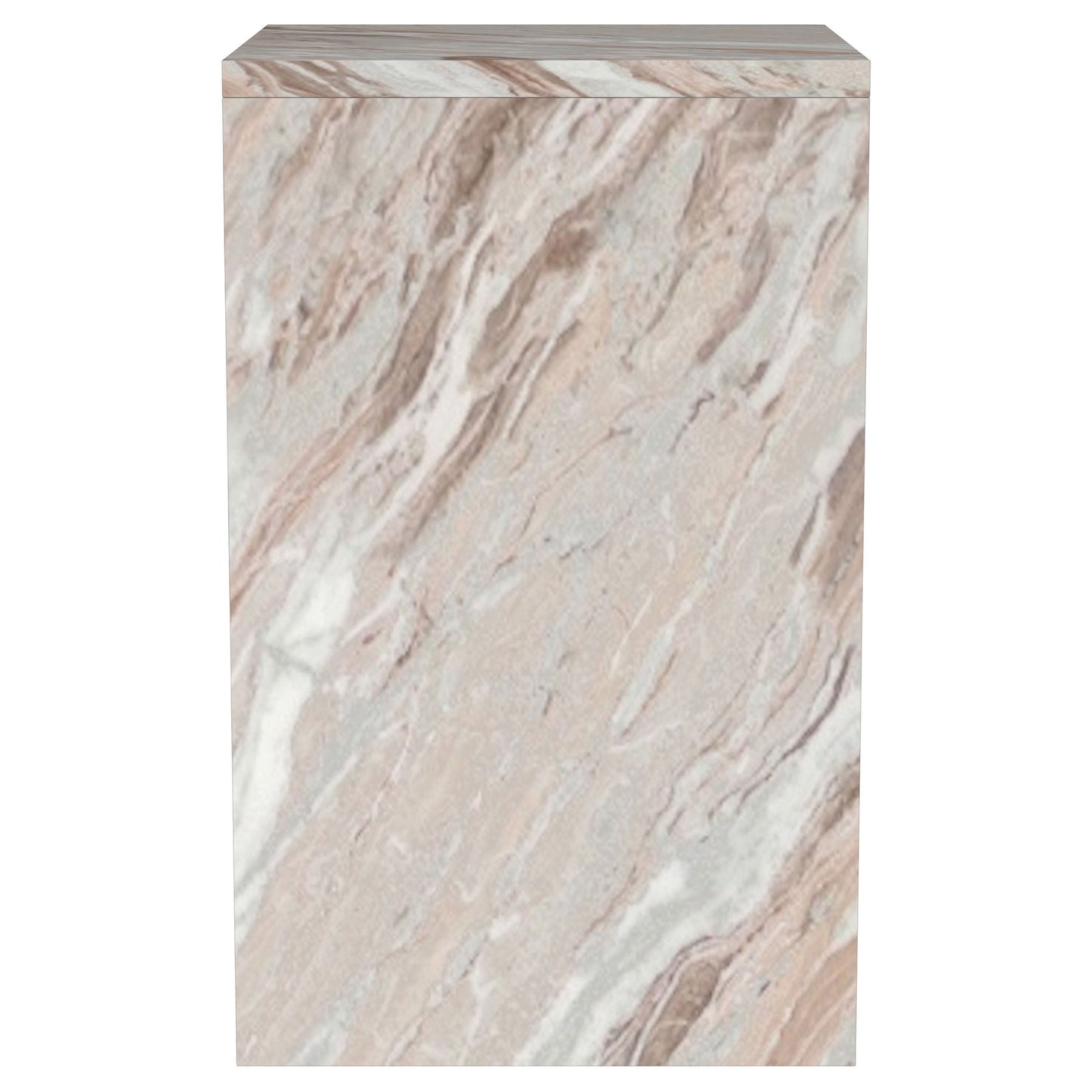 Mesa auxiliar con acento de mármol genuino Bowdoin en gris