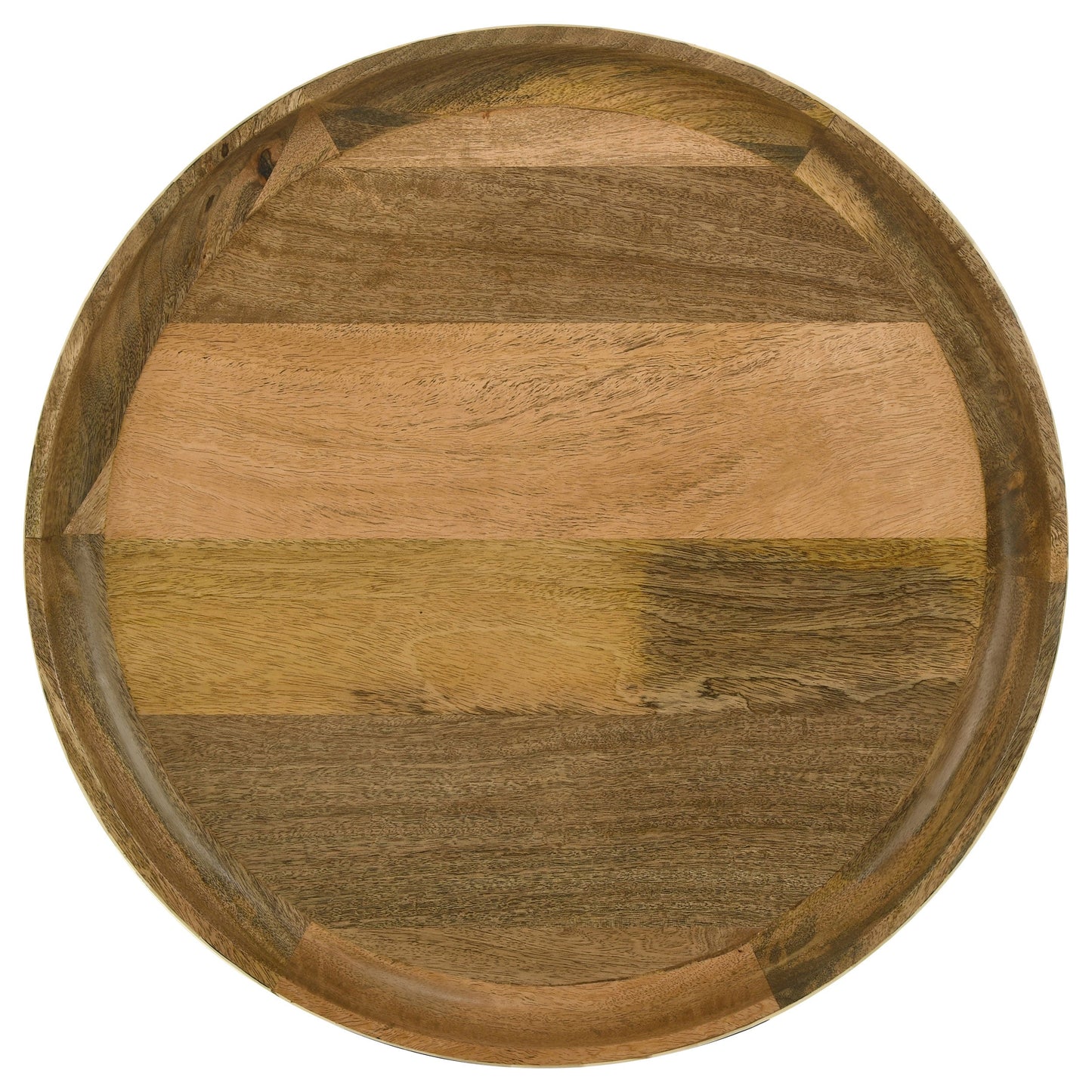 Mesa nido Ollie de madera maciza con incrustaciones de hueso, color natural