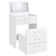 Danbury 3-drawer Makeup Vanity & Stool Set Black High Gloss