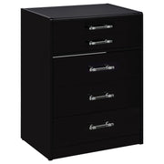 Tocador y taburete de maquillaje de 3 cajones Danbury, negro brillante