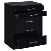 Tocador y taburete de maquillaje de 3 cajones Danbury, negro brillante