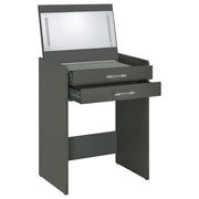 Tocador y taburete de maquillaje de 3 cajones Danbury, negro brillante